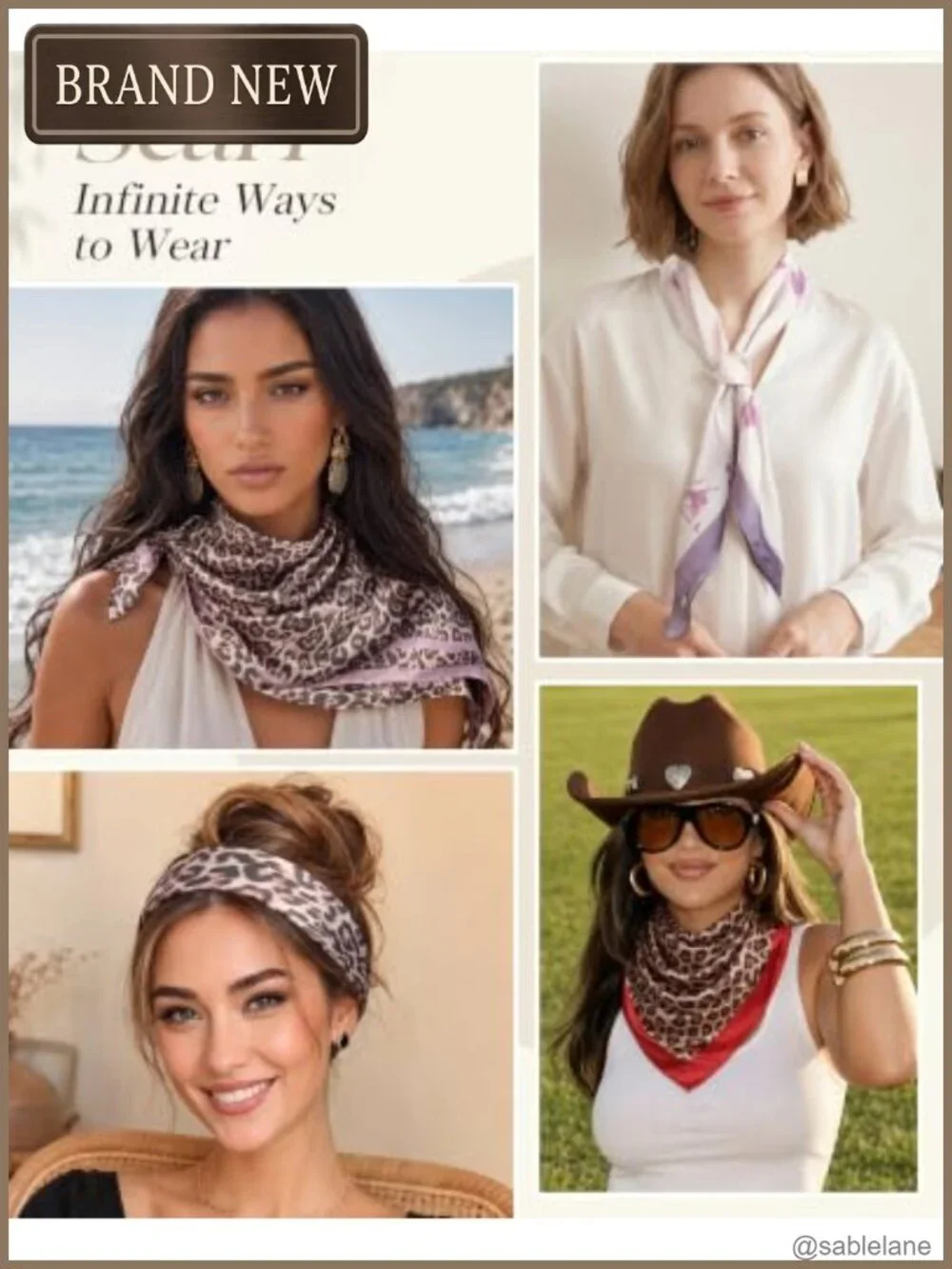 Satin Hair Scarf for Women, Silk Feeling Square Head Scarf, Neck Kerchief